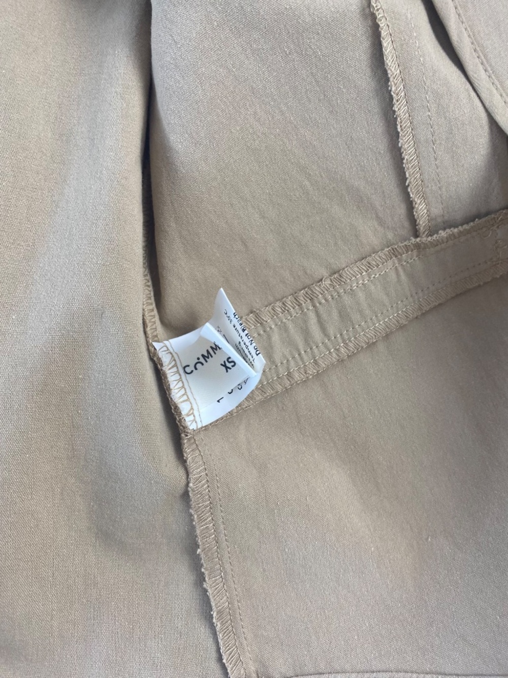 COMMENSE 100% Cotton V-Neck Vest Tailored Leg Short Set in Tan Size XS*** - Picture 6 of 12